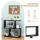 Three-tier geometric bookshelf in black with varied compartments for organized storage, ideal for study or office use.