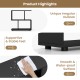 24-inch black 3-tier geometric bookshelf with smooth, water-resistant surface and stable feet, ideal for home or office.