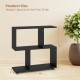 Black 24-inch 3-tier geometric bookshelf with ample storage space and smooth, water-resistant surface for versatile use.
