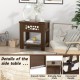 Wood retro end table in brown featuring a convenient handle and smooth slide drawer, ideal for stylish storage.