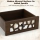 Wood retro end table featuring a mirrored glass drawer and open storage shelf, perfect for stylish home organization.