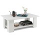 Large 36-inch modern coffee table in white with open storage shelf, perfect for living rooms and versatile decor.