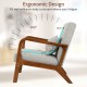 Modern accent chair with rubber wood frame, 102° backrest tilt, and lumbar pillow for ultimate comfort and support.