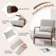 Modern accent chair with rubber wood frame, gray padded cushion, and lumbar pillow for comfortable relaxation.