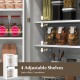 Freestanding kitchen pantry cabinet with 4 adjustable shelves, ideal for versatile storage in white finish.