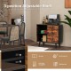 Mid-century wood storage cabinet with 3 drawers and adjustable shelves, perfect for organizing daily necessities.