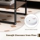 Rustic brown 2-tier end table set with 8-inch clearance, perfect for living room and vacuum robot-friendly cleaning.
