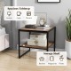 Rustic brown 2-tier end table set with spacious tabletop and storage shelf, ideal for living room or bedroom use.