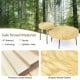 Set of 2 natural solid wood round coffee tables with unique ripple patterns, ideal for living room or bedroom use.