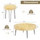 Dimensions of solid wood farmhouse round coffee tables, featuring a natural finish and sturdy metal frames for.