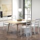 Set of 2 white dining chairs with solid rubber wood legs, featuring a modern design for dining rooms and living spaces.