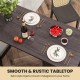 Counter height bar table with rustic tabletop, featuring storage cabinet and drawer, perfect for dining or living.