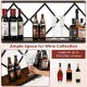 Wall-mounted wine rack displaying 39 bottles and 12 glasses, featuring a durable metal frame and elegant wood grain.