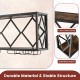 Wall-mounted wine rack for 39 bottles and 12 glasses, featuring a solid metal frame and wood grain shelf for stylish.
