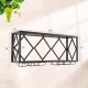 Wall mounted wine rack for 39 bottles and 12 glasses, featuring a black metal frame and wood grain shelf for stylish.