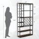 Industrial floor wine rack with 10-bottle and 17-bottle capacity, featuring 3 rows of glass holders and 6-tier shelves.