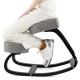 Ergonomic rocking kneeling chair in grey with padded cushion, promoting active sitting for enhanced productivity.