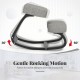 Wooden ergonomic rocking kneeling chair with grey padded cushion, promoting active sitting and productivity in a cozy.
