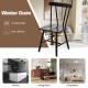 Windsor style armless chair in black with solid rubber wood frame, ideal for kitchen or dining room use.