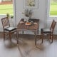Set of 2 brown folding chairs with padded seats and rubber wood frames, perfect for dining or casual seating.