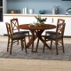 Set of 2 brown folding dining chairs with soft cushions and high backrest, perfect for comfortable dining.