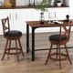 Classic counter height swivel bar stool set with X-shaped open back, solid wood frame, and PVC leather upholstery for.