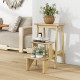 3-in-1 rubber wood step stool with convenient handle, showcasing natural finish and anti-slip surface for safe standing.