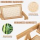 Ergonomic backrest and imitation rattan detail of a rattan accent chair with a natural bamboo frame for cozy seating.