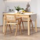 Set of 2 rattan accent chairs with natural bamboo frame, featuring cozy backrest and armrest for kitchen or dining room.