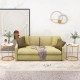 Compact round side table with a high-quality faux marble top and golden metal frame, ideal for modern living room decor.