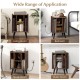Vinyl record storage turntable stand in brown with 4 open shelves, ideal for living room, bedroom, or study use.