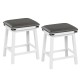 Set of 2 24-inch dining bar stools with acacia wood frame and sponge padded seats, ideal for kitchen or dining room.
