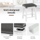 24-inch dining bar stool with waterproof PU leather seat, acacia wood frame, and non-slip foot pads for kitchen use.