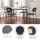 Set of 2 gray rattan dining chairs with metal legs, featuring ergonomic design and padded seats for comfort.