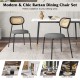Single gray rattan dining chair with ergonomic backrest and padded seat, ideal for stylish dining spaces.