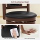 Soft cushioned seat of a 25.5-inch upholstered bar stool with easy-to-clean PVC cover and elastic sponge filling.