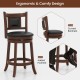 Upholstered bar stool with curved backrest and footrest, 25.5 inches, ideal for kitchen island or home bar.