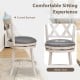 Hand-antiqued stool with wider padded seat and ergonomic backrest, perfect for kitchen or pub seating.