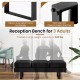 Reception bench seating for 3 adults, featuring a heavy-duty metal frame and removable cushions, ideal for waiting.
