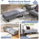 Gray waiting room bench with metal frame, removable cushions, and a 660 lbs capacity for versatile seating options.