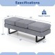 Gray waiting room bench seating with metal frame, removable cushions, and 660 lbs weight capacity for reception areas.