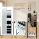 Freestanding jewelry organizer with full-length mirror, lockable design, and large storage for organized jewelry and.