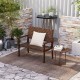 Outdoor all-weather bench with solid rubber wood frame and hand-woven PU leather, perfect for patio relaxation.
