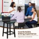 Wood bar stool set of 2 with solid back and seat, featuring ergonomic design for comfort, ideal for kitchen counters.