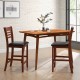 Counter height bar chairs in walnut finish with padded seats and backrests, ideal for kitchen islands or dining rooms.
