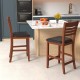 Counter height bar chairs in walnut with padded seats and backrests, ideal for kitchen islands or dining areas.