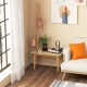 End table with coat rack in natural wood, featuring practical hooks and a modern design for versatile space-saving use.