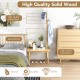 End table with coat rack made of acacia wood, featuring practical hooks and a space-saving design for versatile use.