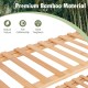 Close-up of the 4-tier foldable bamboo shoe rack showcasing natural texture and slatted design for ventilation.