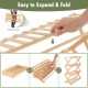 4-tier foldable bamboo shoe rack with slatted shelves, easy to expand and fold, perfect for entryways and bedrooms.